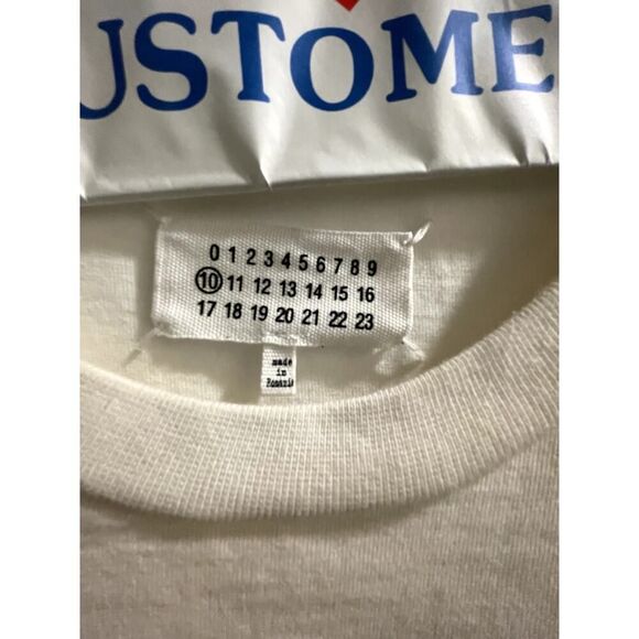 Maison Martin Margiela Shirt - White Metallic Blue - L - Y2k Bohemian - Picture 3 of 6